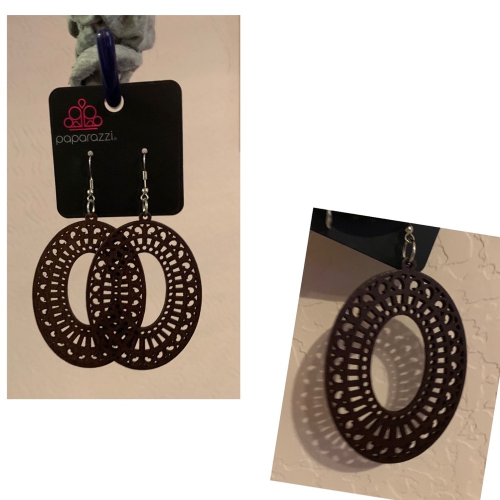 Wooden beautiful earrings